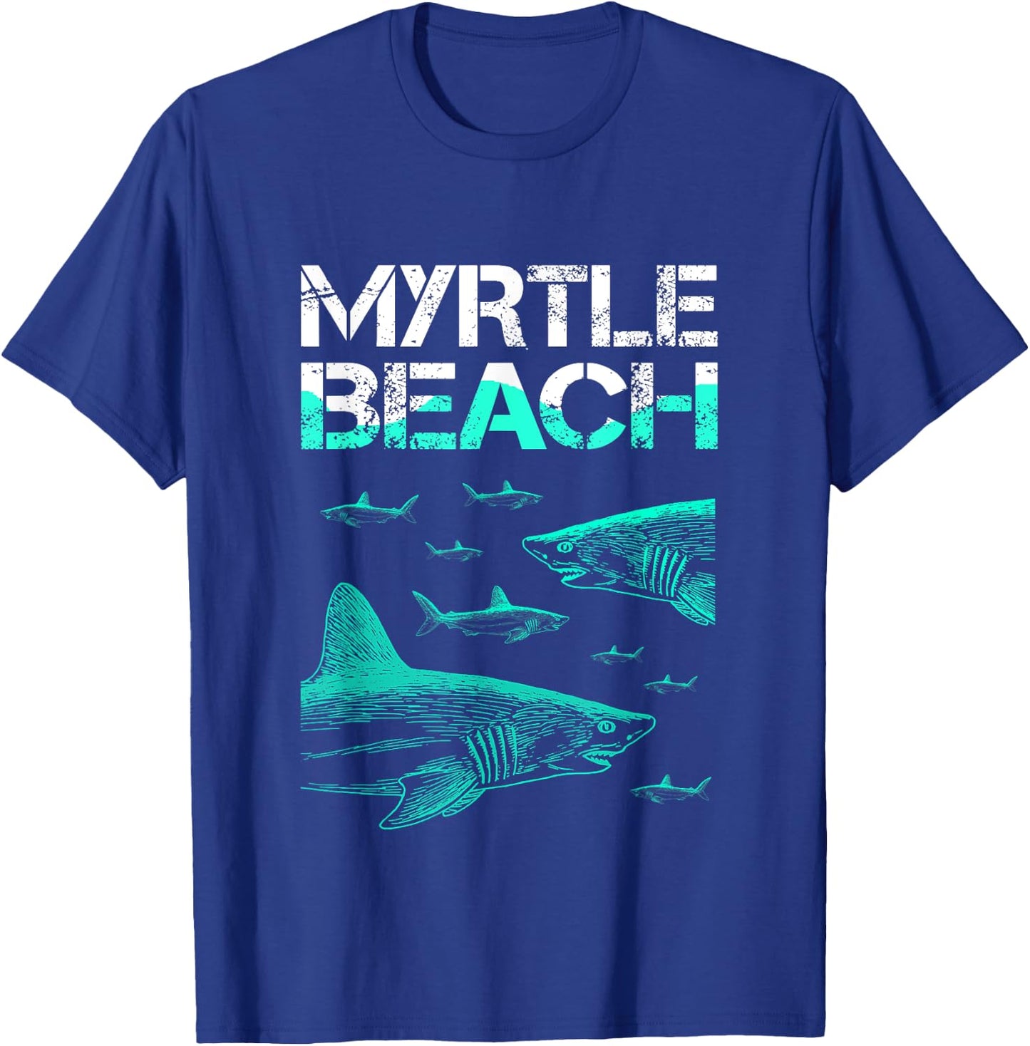 Myrtle Beach Shark Men Women Girls Kids T-Shirt - T-Shirt | Royal