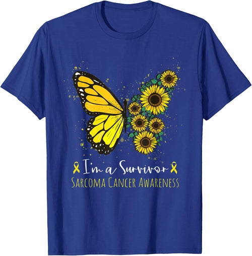 I'm Survivor Sarcoma Cancer Awareness Butterfly Sunflower