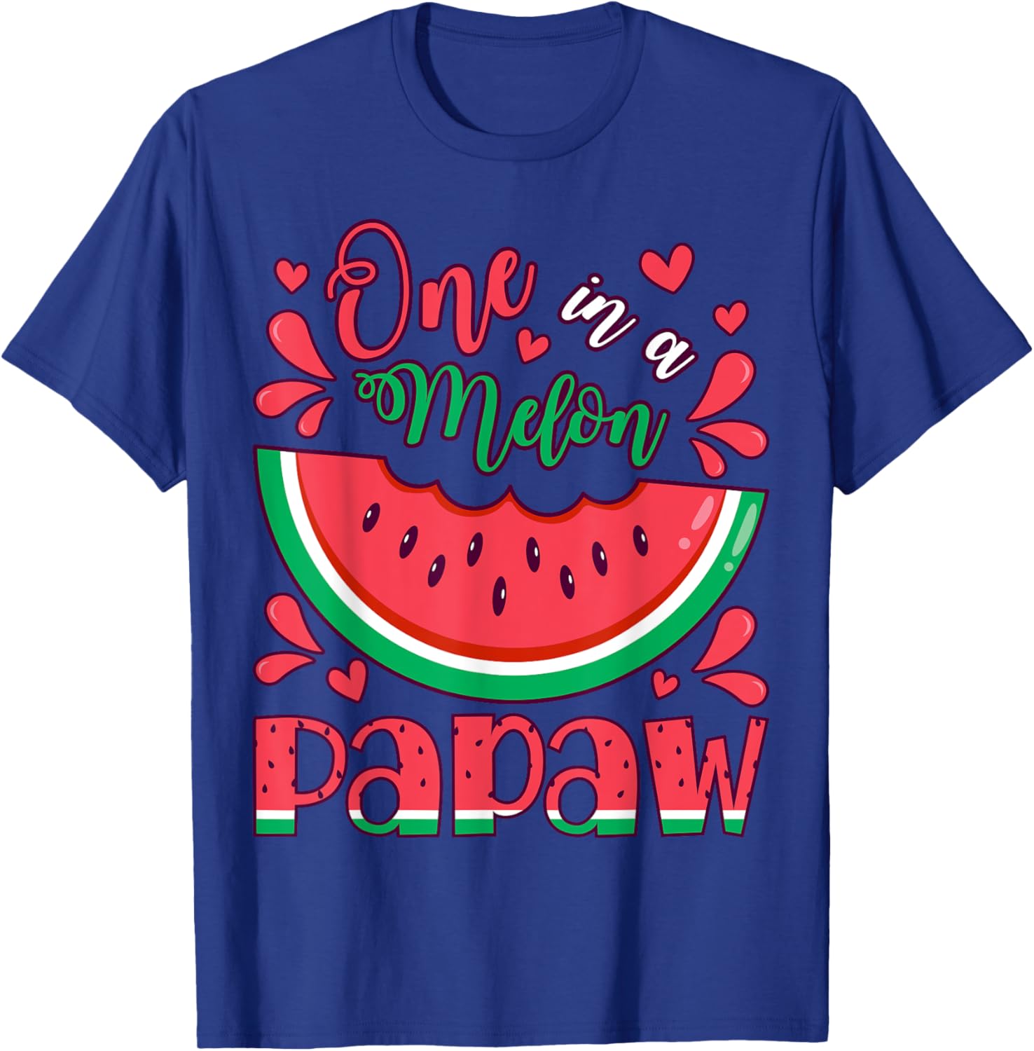One in a Melon Papaw Birthday Party Matching Family Group T-Shirt - T-Shirt | Royal