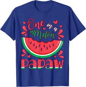 One in a Melon Papaw Birthday Party Matching Family Group T-Shirt - T-Shirt | Royal