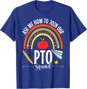 PTO Crew Parent Teacher Organization Parent School Volunteer Men Women Kids T-Shirt - T-Shirt | Royal