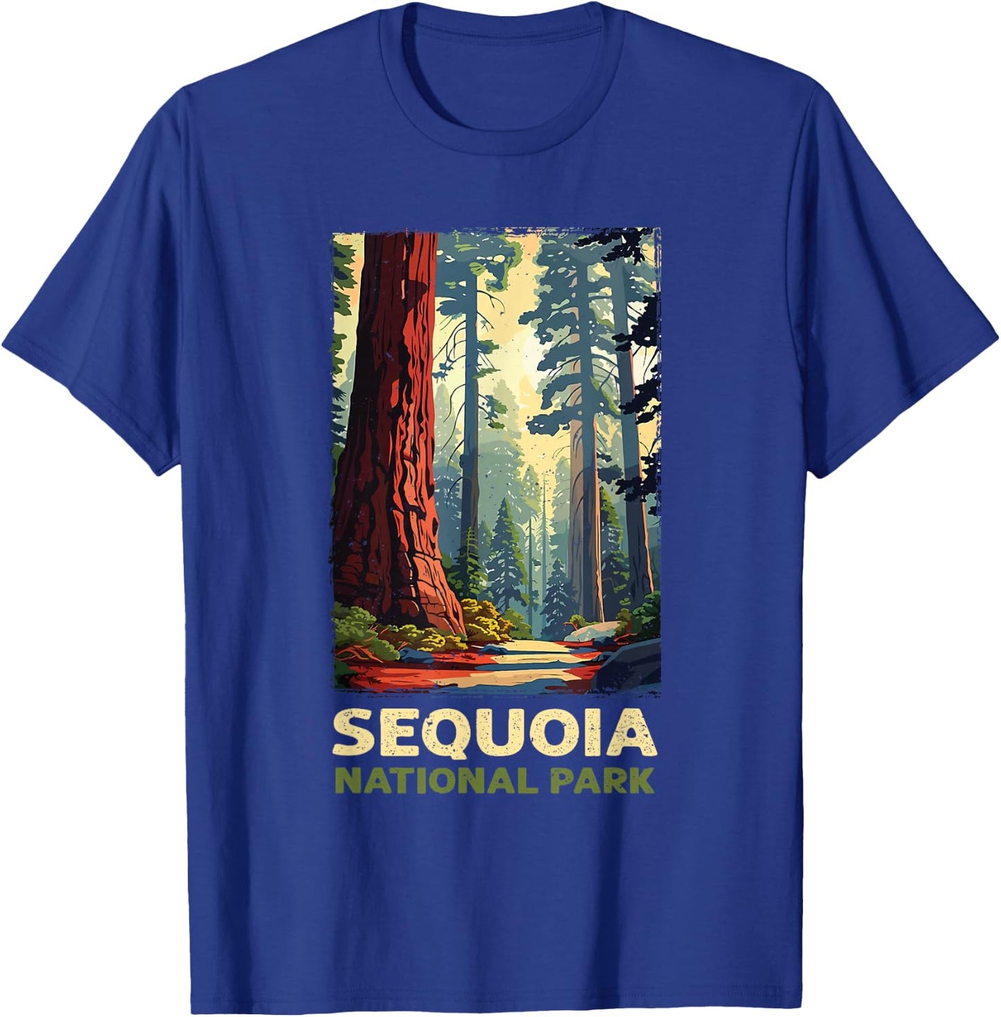 Retro Vintage Sequoia National Park for kids Hiking Camping T-Shirt - T-Shirt | Royal