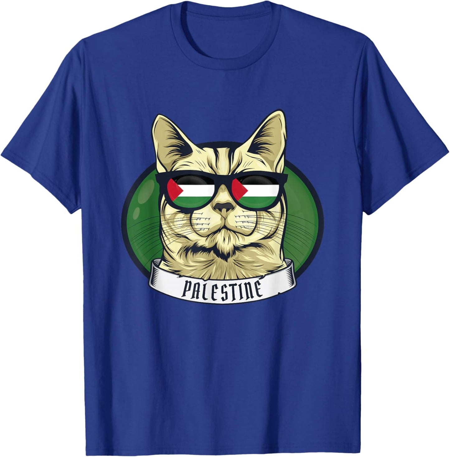 Free Palestine Flag Palestinian Cat Gaza T-Shirt - T-Shirt | Royal