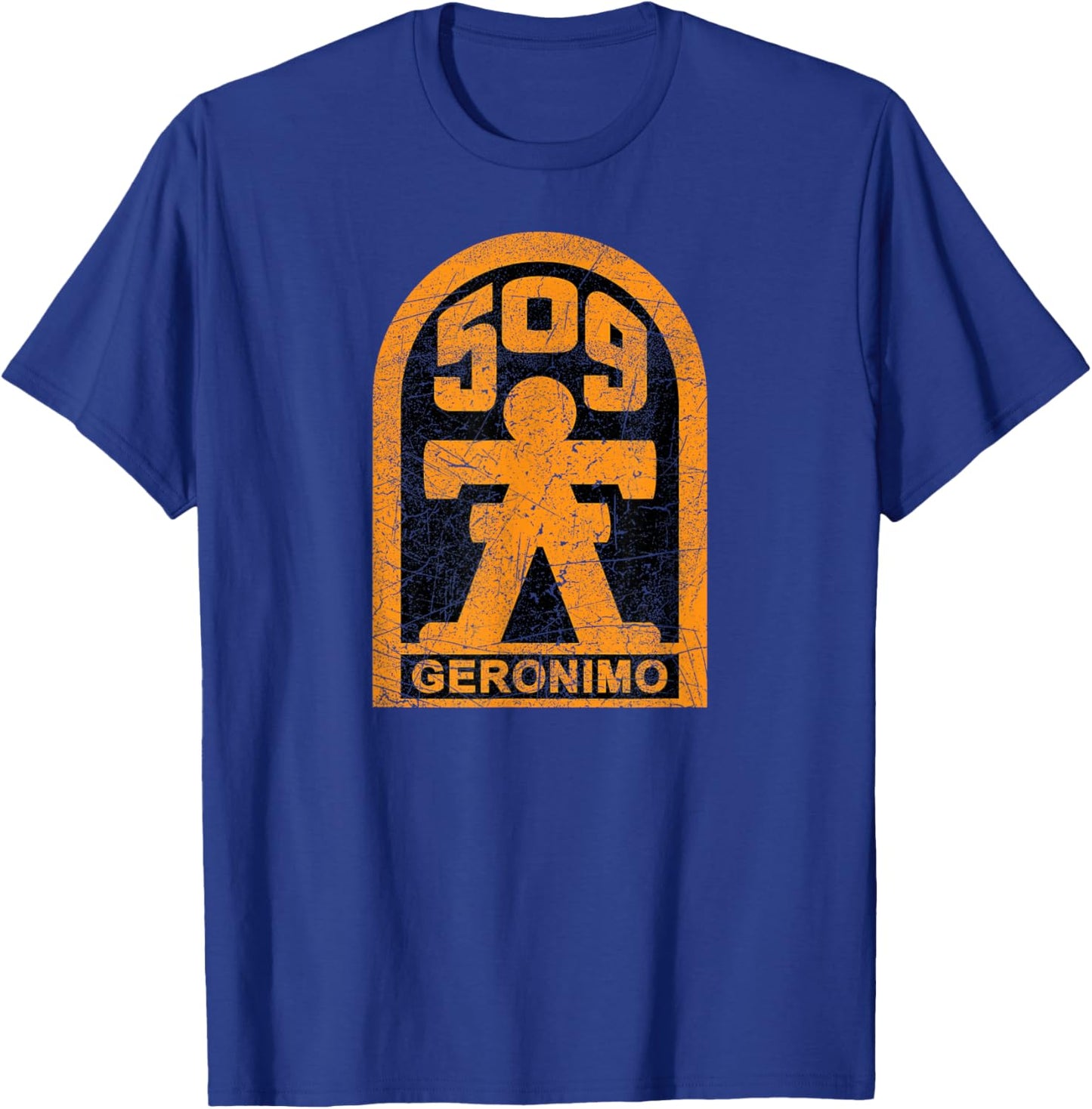 American Marauder: 509th Airborne Geronimo Insignia -Adults Black Cotton T-Shirt - T-Shirt | Royal