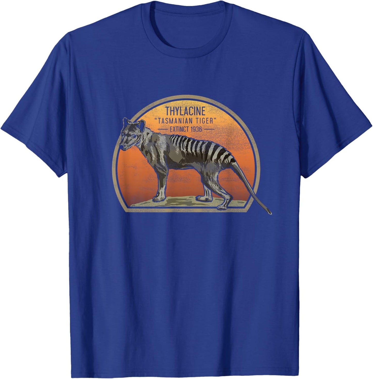 Tasmanian Tiger Thylacine T Shirt Wolf Australian Extinct T-Shirt - T-Shirt | Royal