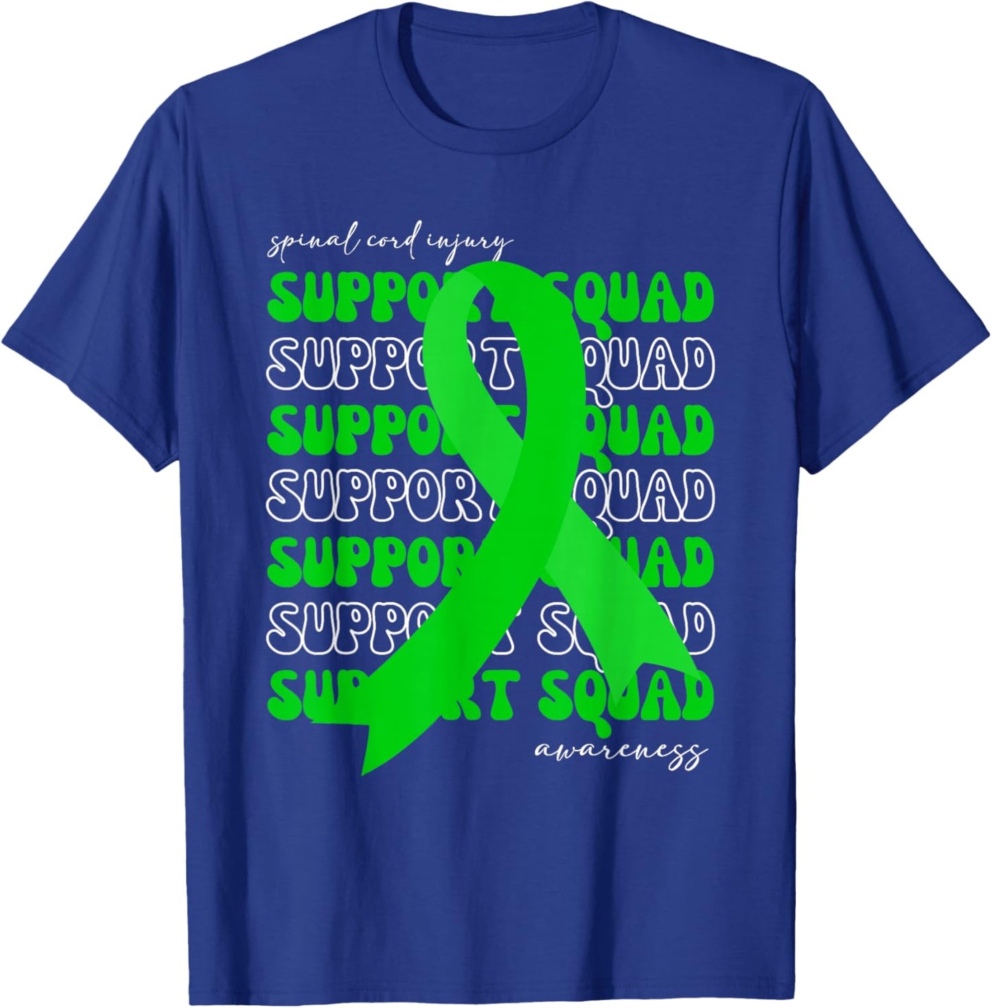 Support Squad Spinal Cord Injury Awareness Ribbon Fighter T-Shirt - T-Shirt | Royal