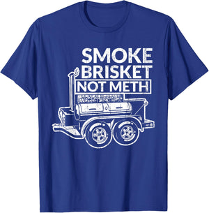 Funny Retro BBQ Smoking Meat Lover - Smoke Brisket Not Meth T-Shirt - T-Shirt | Royal