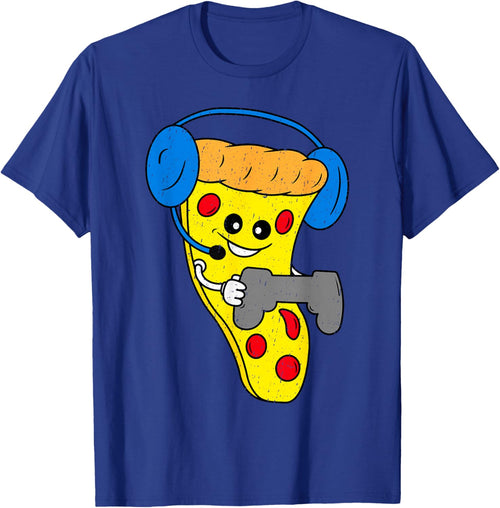 Funny Gamer Shirt Boys Kids Teen Pizza Video Gaming