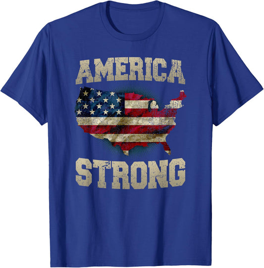 Patriotic America Strong Kids Men T-Shirt - T-Shirt | Royal