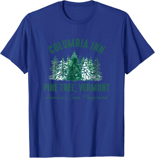 Pine Tree Vermont Always A White Christmas Tree T-Shirt - T-Shirt | Royal