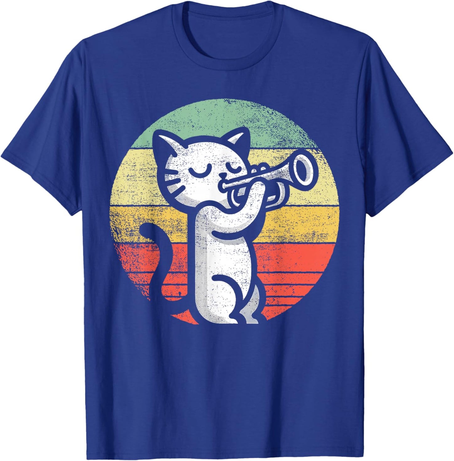 Trumpet Player I Cat Plays Trumpet T-Shirt - T-Shirt | Royal