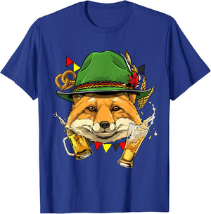 Germany Oktoberfest Lederhosen Fox Beer Fest German Bavarian T-Shirt - T-Shirt | Royal