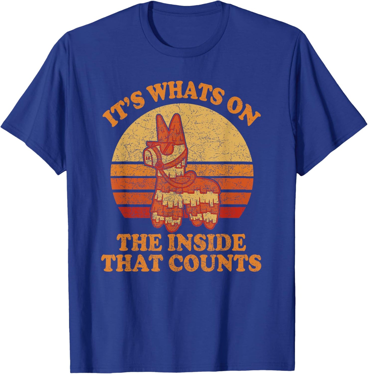 Its Whats on the Inside that Counts - Retro Donkey Pinata T-Shirt - T-Shirt | Royal