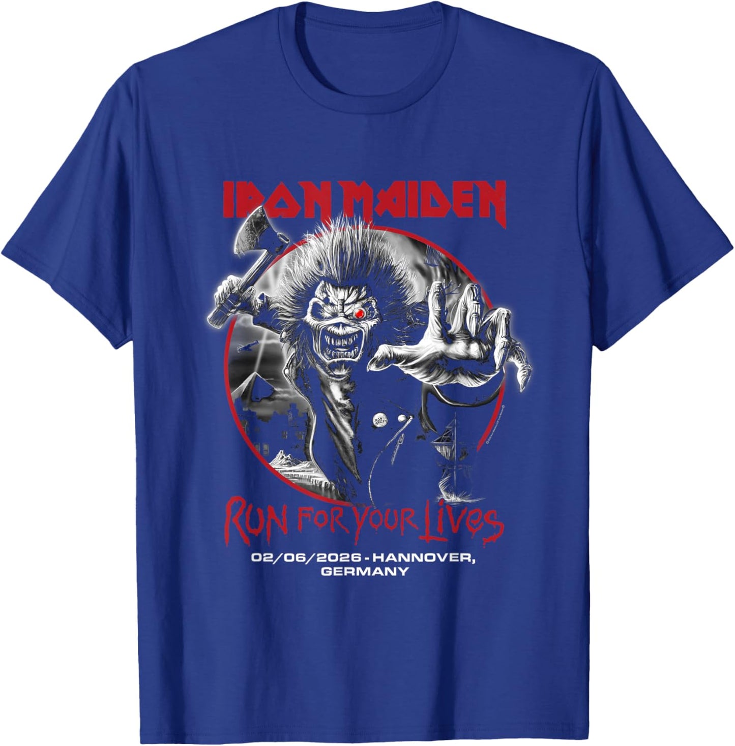 Iron Maiden Run for Your Lives Tour 2026 Hannover T-Shirt - T-Shirt | Royal