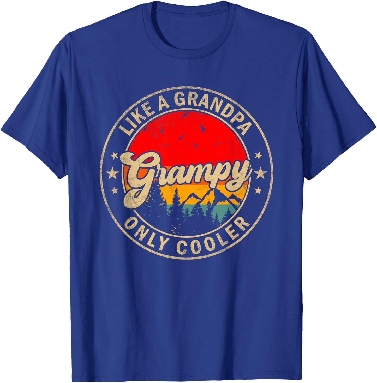 Grampy Like A Grandpa Only Cooler Funny Papa Grandpa T-Shirt - T-Shirt | Royal