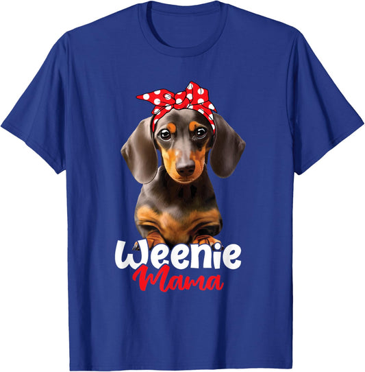 Weenie Mama - Dog Owner Pet Trainer Puppy Animal Lover T-Shirt - T-Shirt | Royal