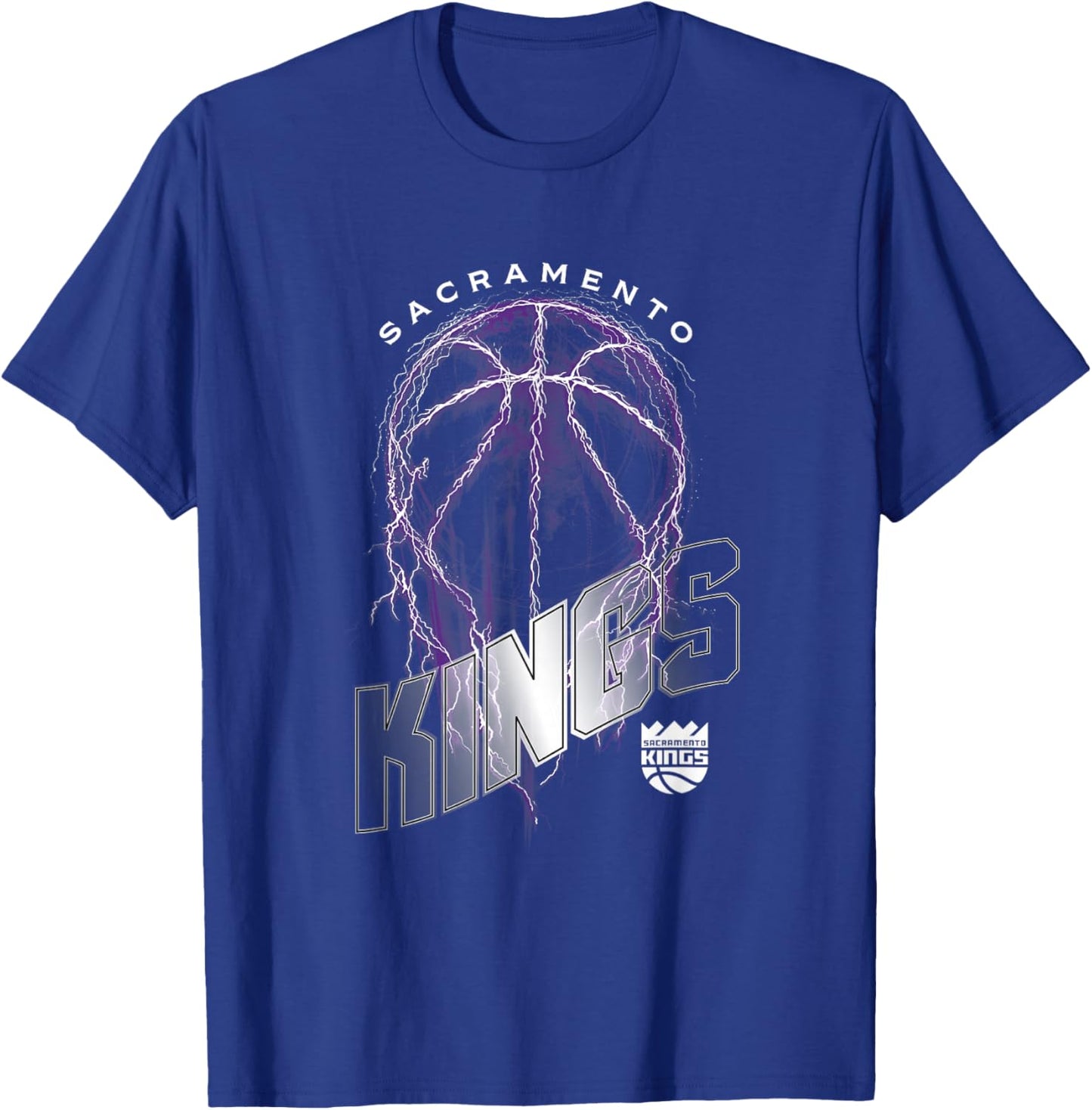 NBA Sacramento Kings Lightning Bolt Basketball Logo T-Shirt - T-Shirt | Royal