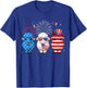 Three Red Blue White Cute Sheeps 4th Of July Farmer Rancher T-Shirt - T-Shirt | Royal