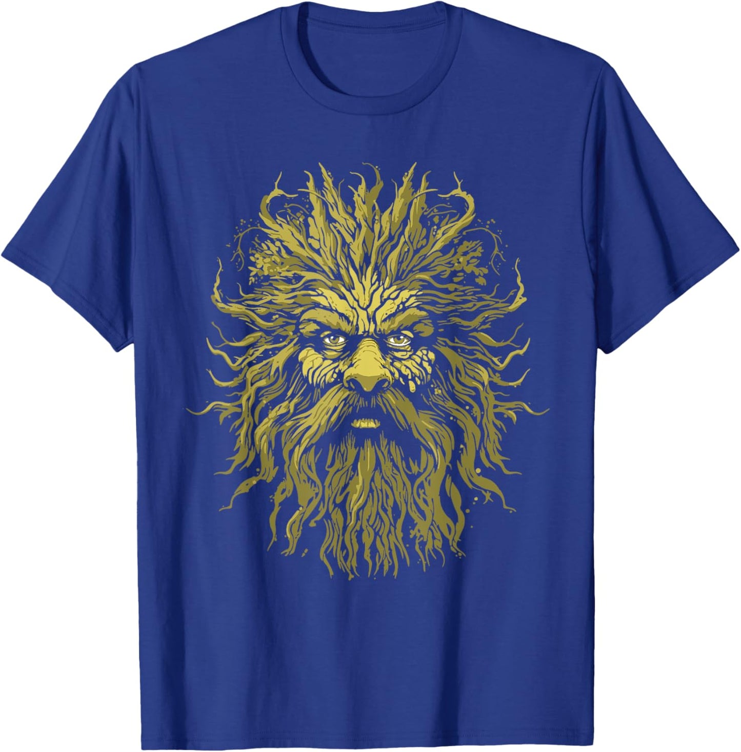 Sasquatch Nature Tree Beard Man T-Shirt - T-Shirt | Royal