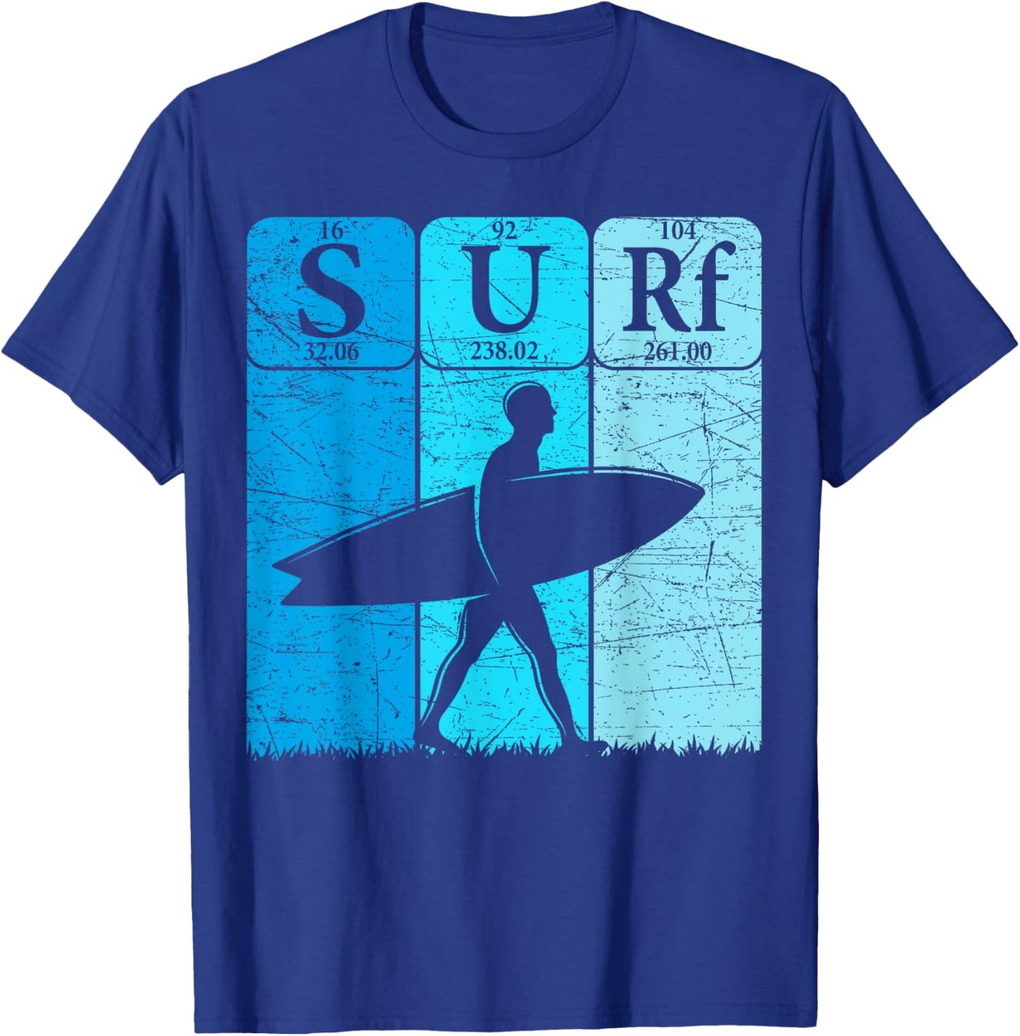 Surf Periodic Table Elements Surfing Surfboard Vintage T-Shirt - T-Shirt | Royal