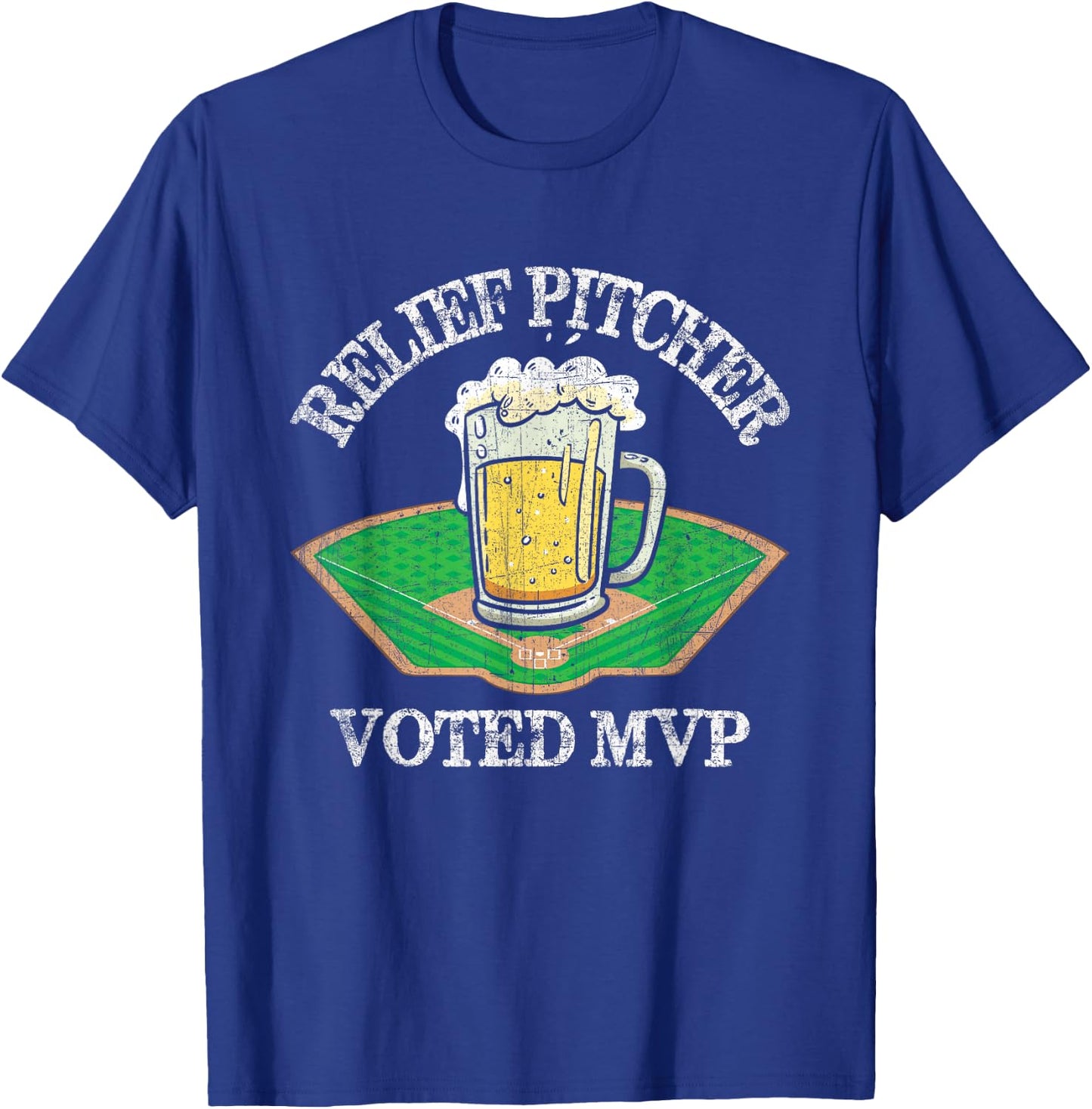 Funny Beer and Baseball Relief Jug T-Shirt - T-Shirt | Royal
