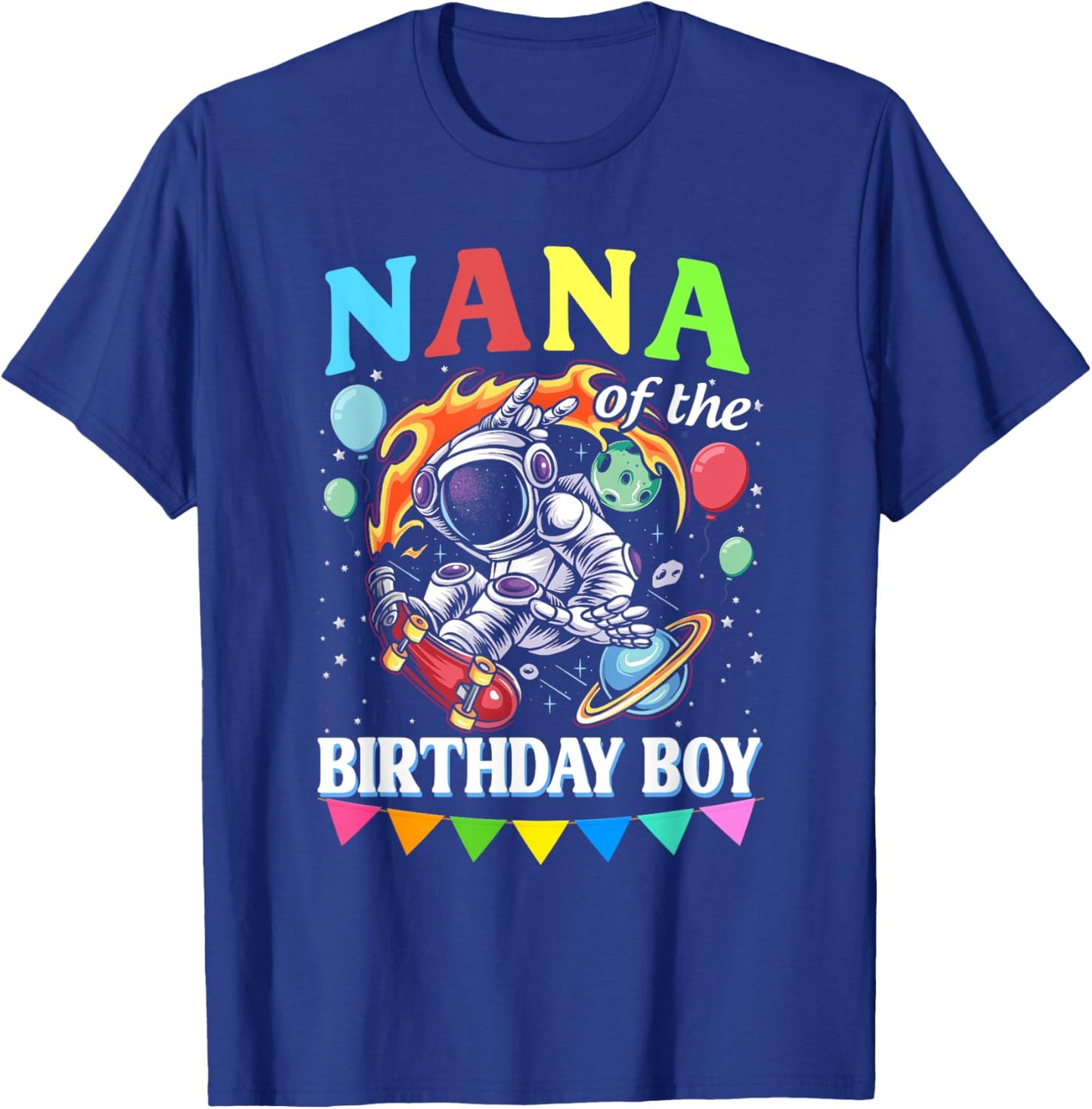 Nana of The Birthday Boy Astronaut Family Space Planets T-Shirt - T-Shirt | Royal