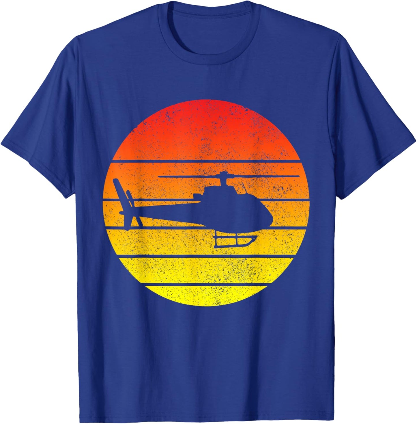 Helicopter Pilot Vintage Retro Aviation T-Shirt - T-Shirt | Royal