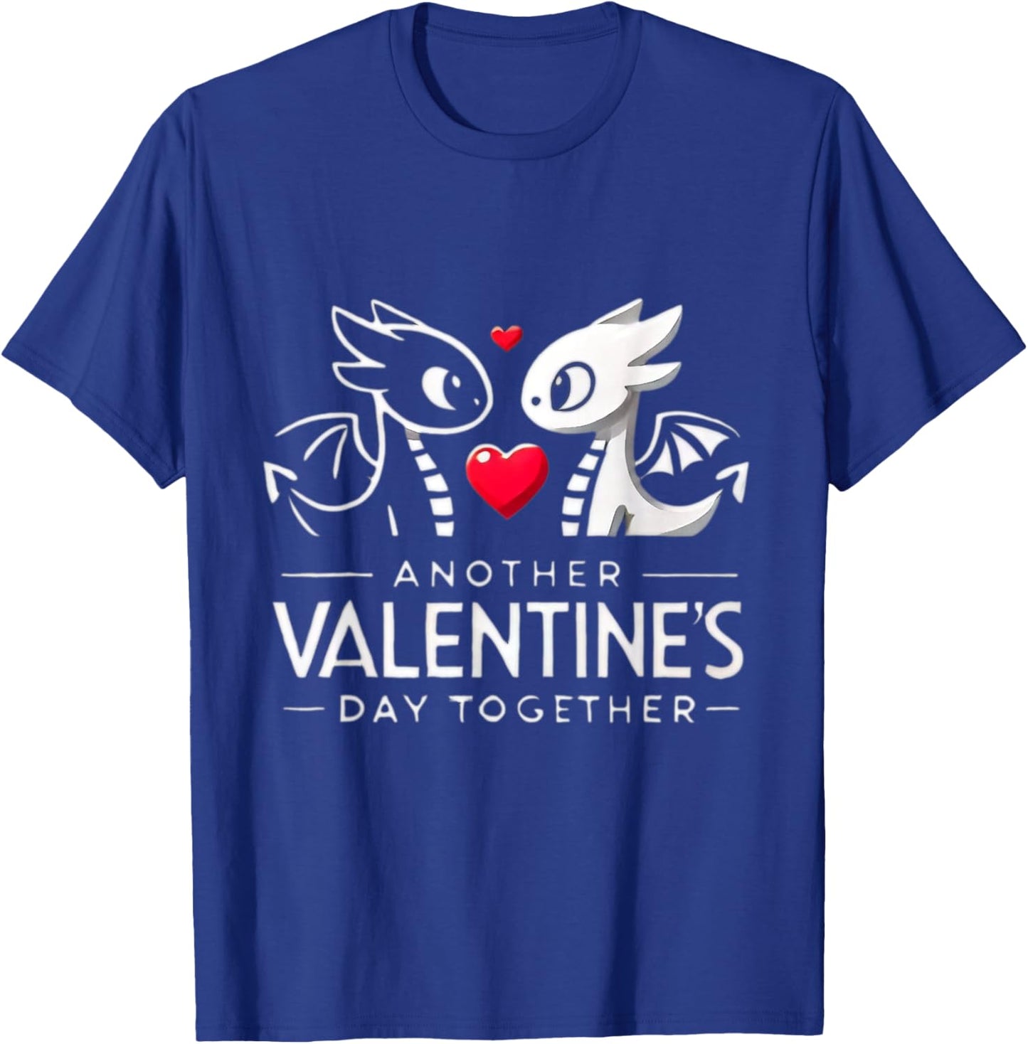 Romantic Dragon Couple Valentine's Day Design - Black, , Short Sleeve, Cotton 90% Polyester 10%, Size Small T-Shirt - T-Shirt | Royal