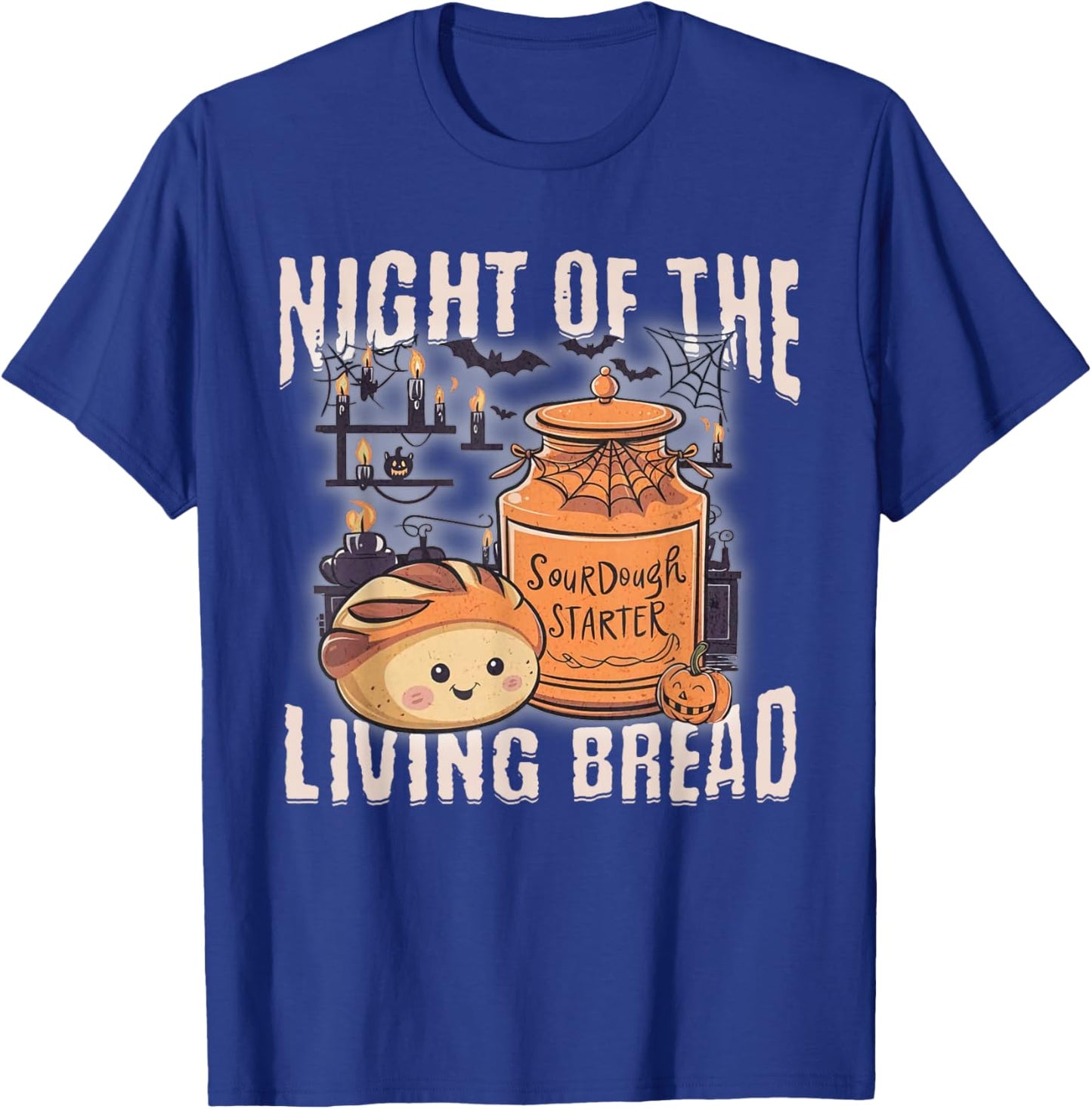Night Of The Vintage Living Halloween Bread Spooky Season T-Shirt - T-Shirt | Royal