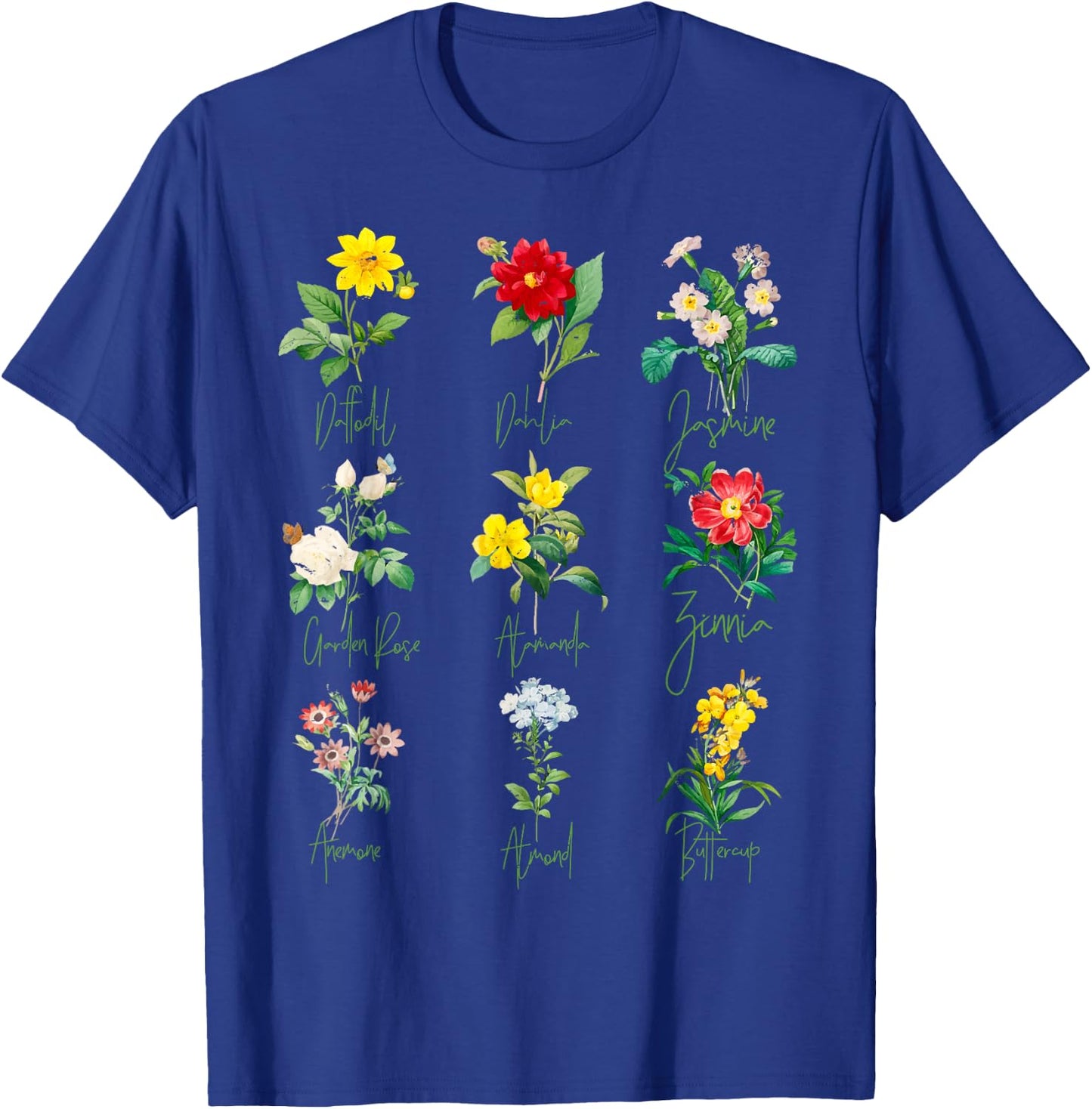 Vintage Botanical Beautiful Floral Flower Power T-Shirt - T-Shirt | Royal