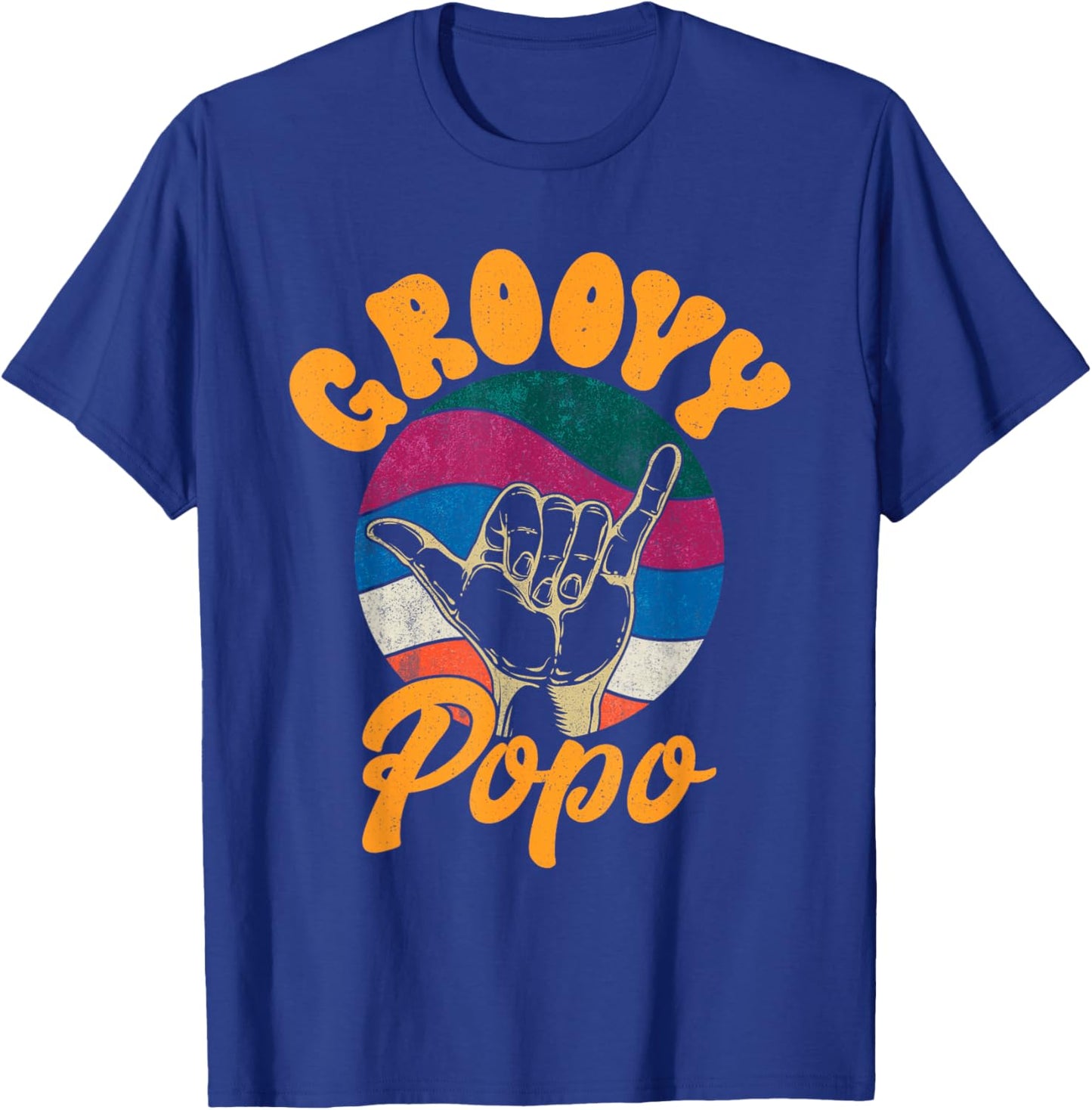 Vintage Father's Day Dad Grandpa Retro Groovy Popo Men T-Shirt - T-Shirt | Royal