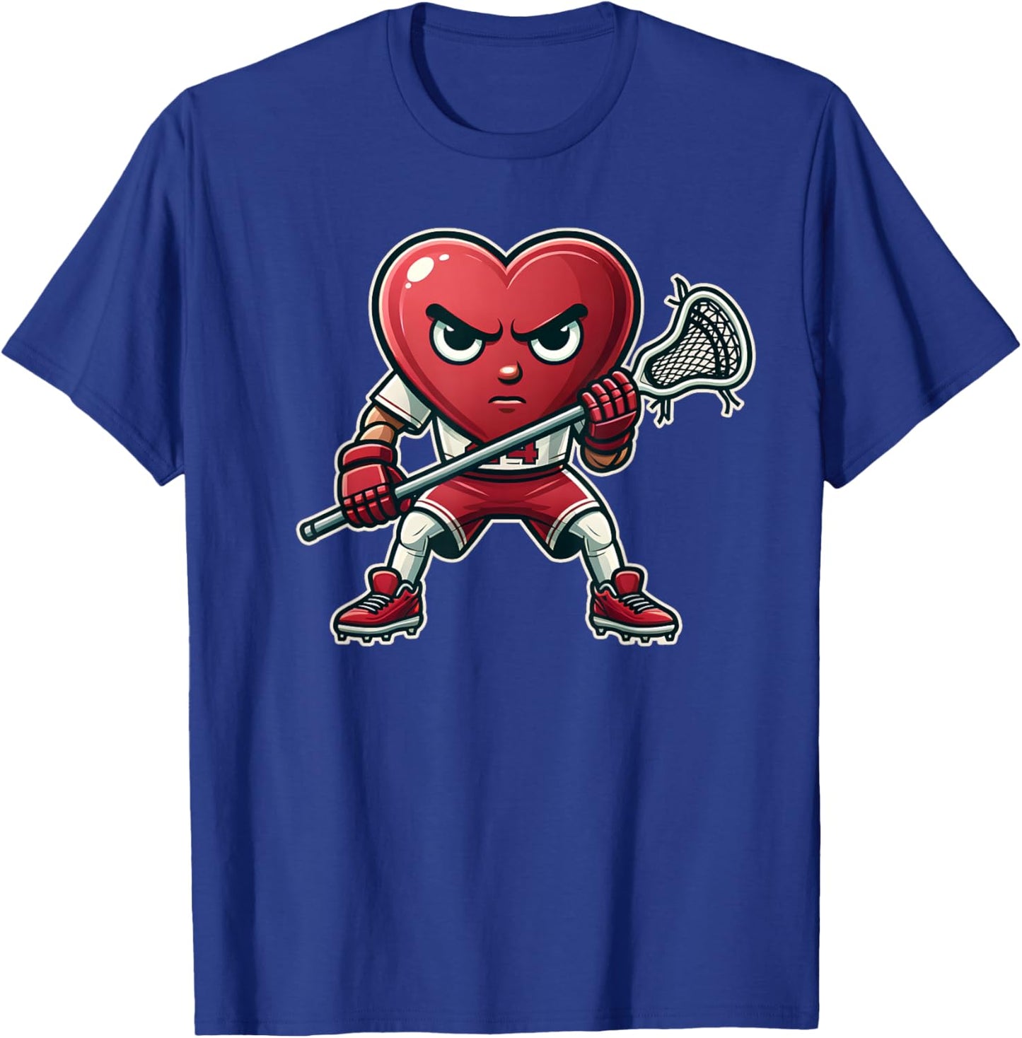 Valentine's Day Heart Lacrosse Team Player , Small T-Shirt - T-Shirt | Royal