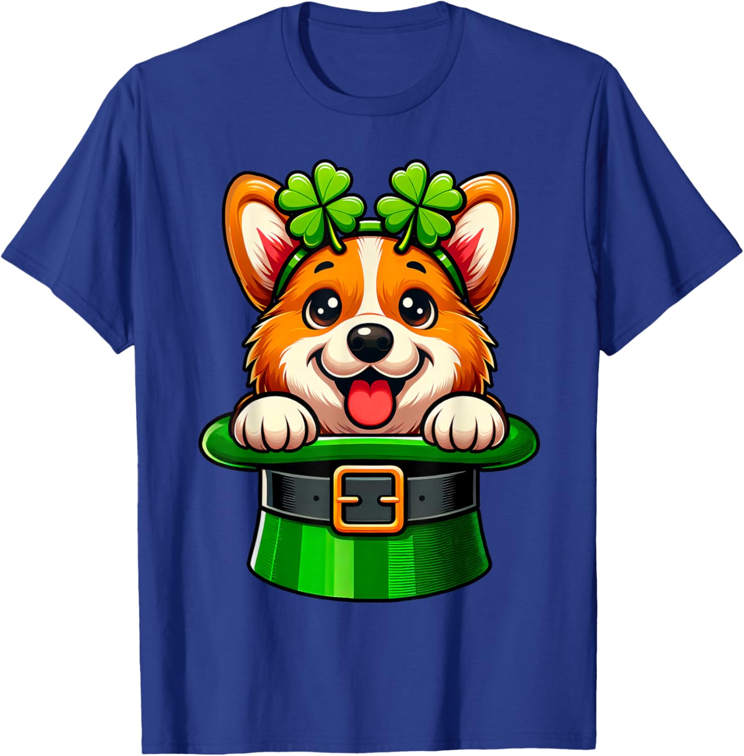 Corgi St Patricks Day Leprechaun Shamrock Irish Corgi Lover T-Shirt - T-Shirt | Royal
