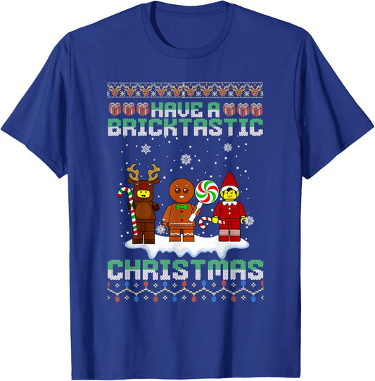 Have A Bricktastic Christmas Building Bricks Ugly Sweater T-Shirt - T-Shirt | Royal