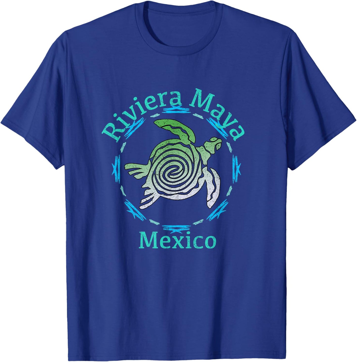 Riviera Maya Mexico Vintage Tribal Turtle T-Shirt - T-Shirt | Royal