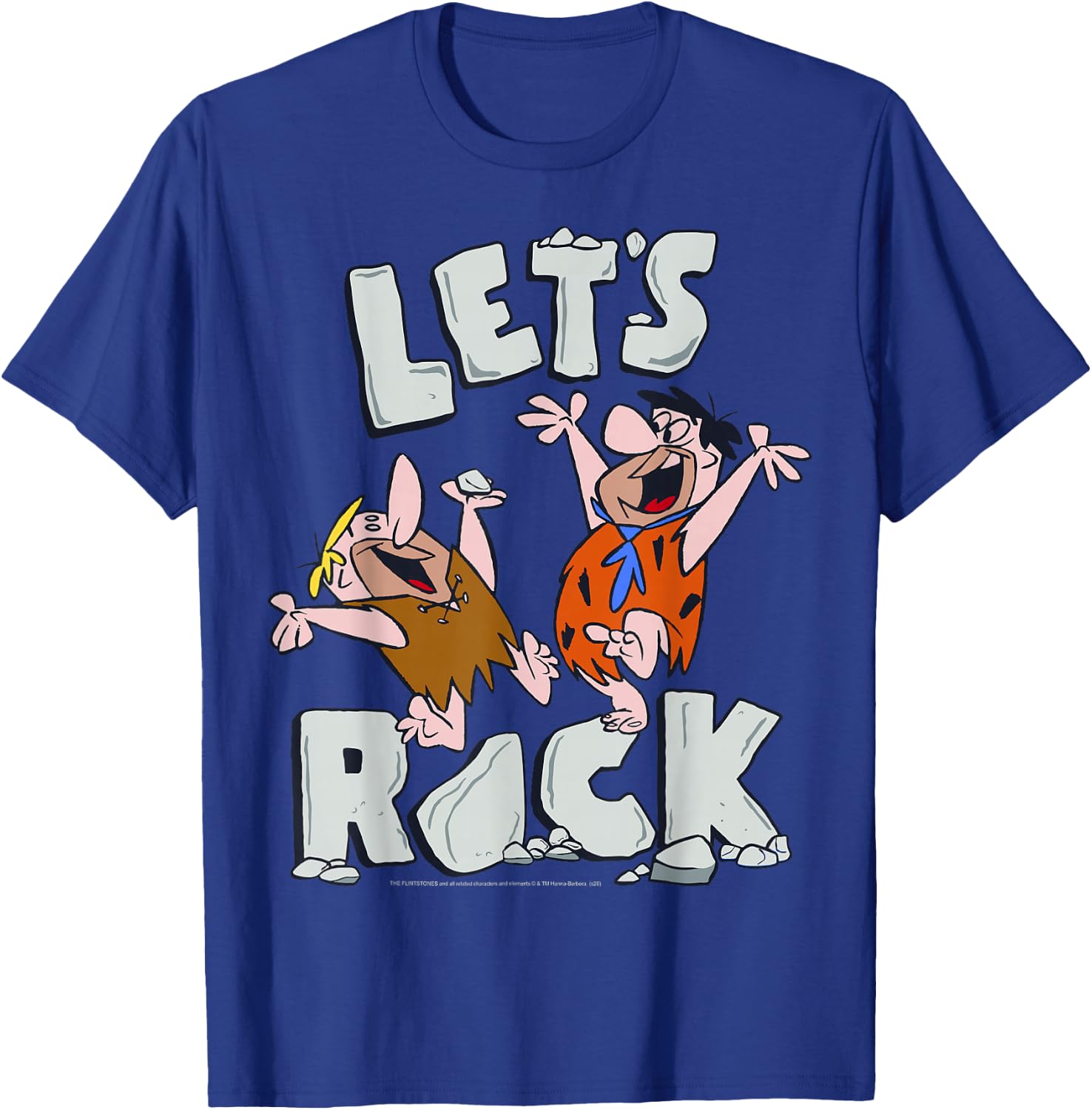The Flintstones Fred and Barney Let's Rock Small T-Shirt - T-Shirt | Royal