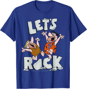 The Flintstones Fred and Barney Let's Rock Small T-Shirt - T-Shirt | Royal