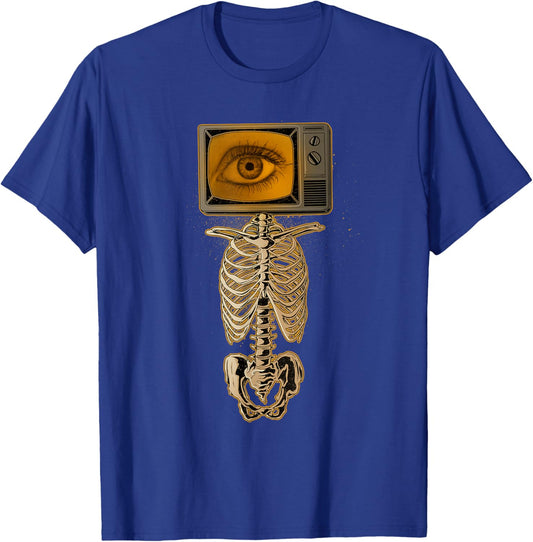 Weirdcore Skeleton TV Head Cosplay X-ray Radiology Tech T-Shirt - T-Shirt | Royal
