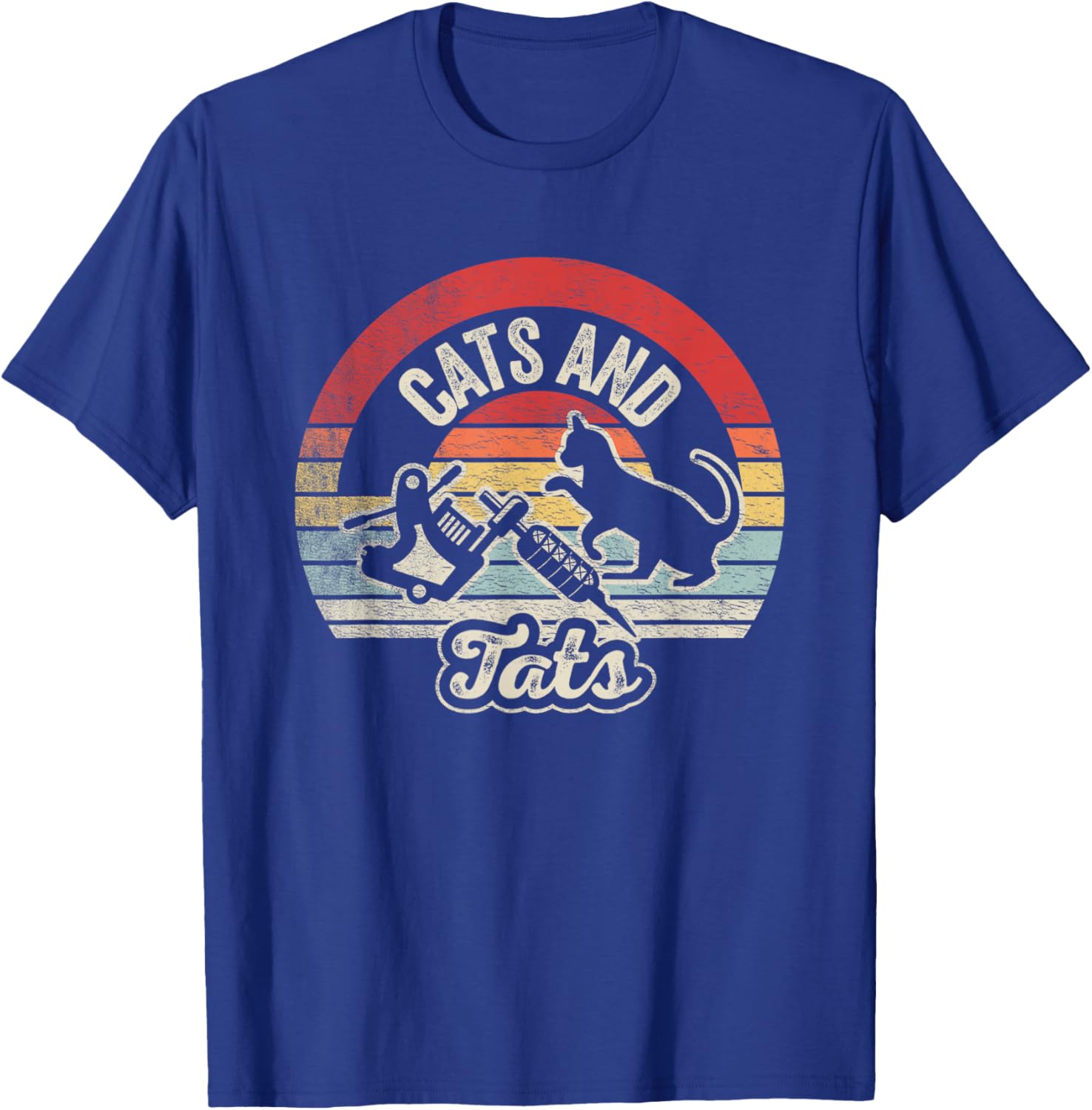 Vintage Cats and Tats Shirt Cat Tattoo Lover Cats & Tats T-Shirt - T-Shirt | Royal