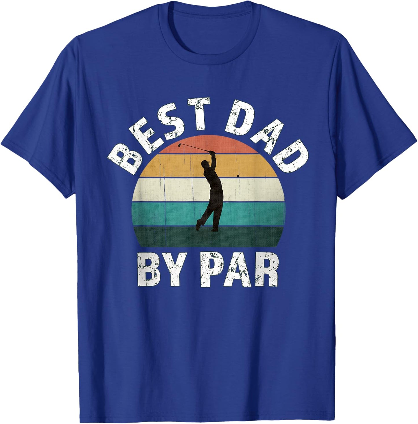 Retro Golfer Dad: Fun Vintage Sunset Father Playing Golf Pun T-Shirt - T-Shirt | Royal