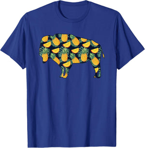 Pineapple Hawaiian Buffalo Women Men Print Tamaraw Girl Gift T-Shirt - T-Shirt | Royal
