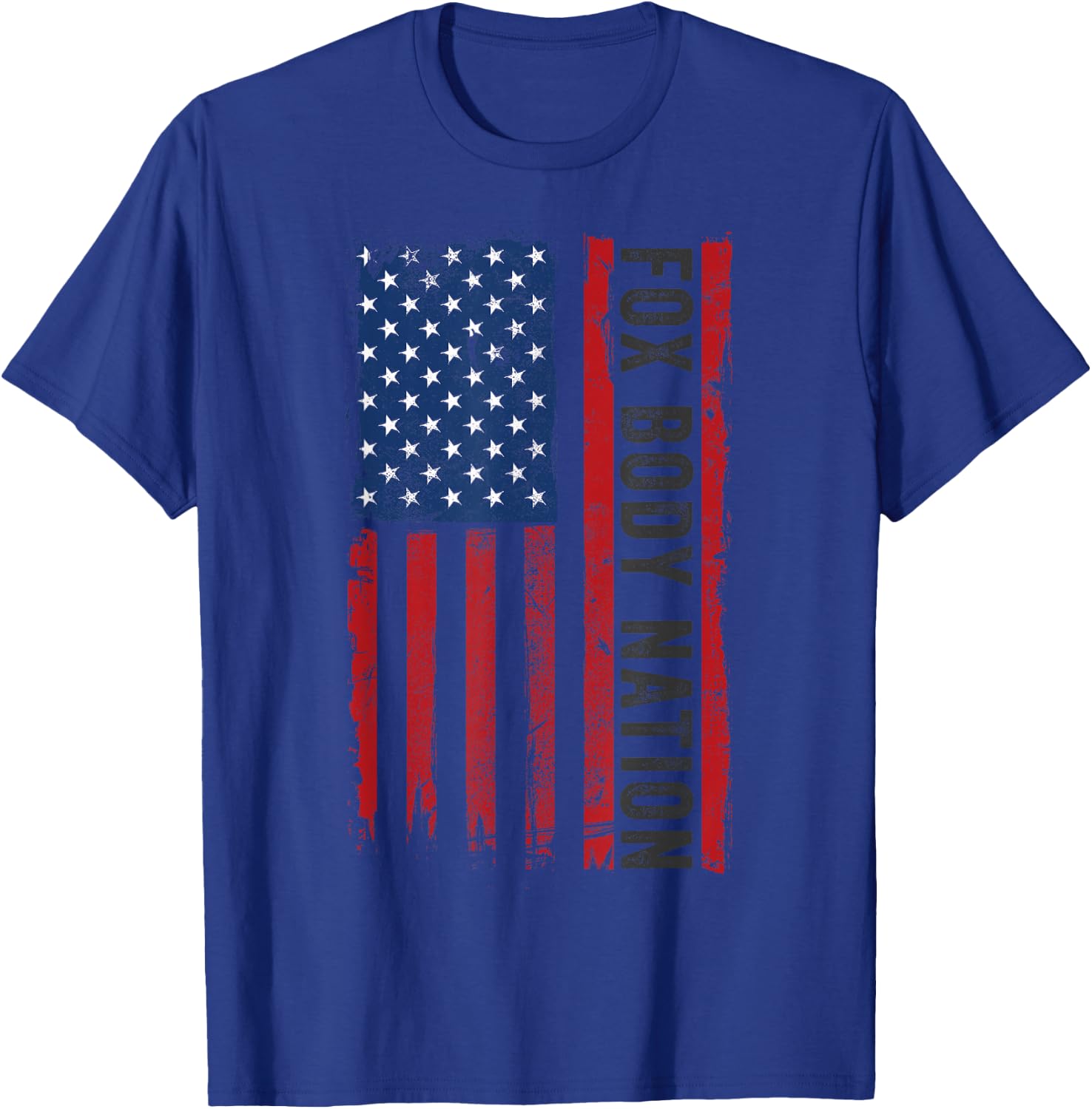 Vintage Foxbody American Flag Stang Muscle Car Gift T-Shirt - T-Shirt | Royal