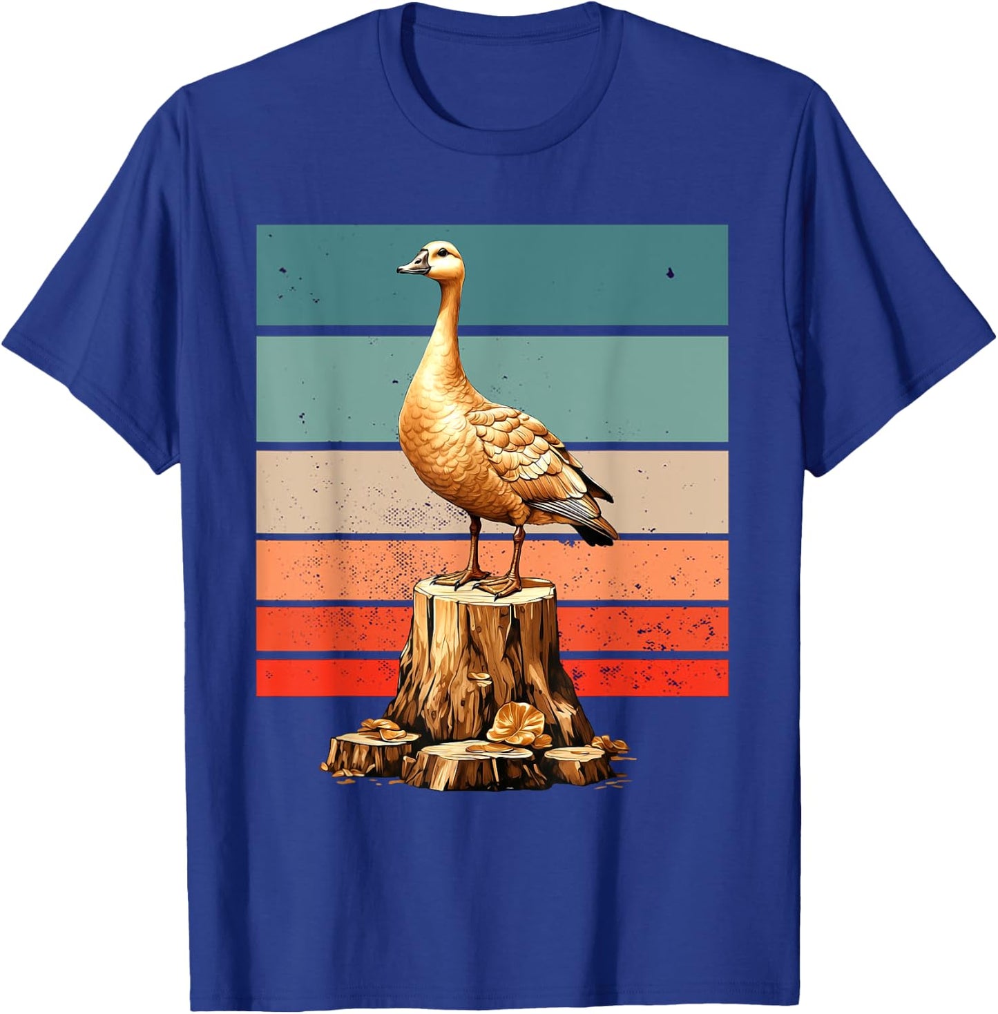 Goose golden majestic realistic tree stump nature Bird T-Shirt - T-Shirt | Royal