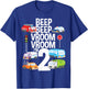 Beep Vroom I'm 2 Trucks Cars Theme Birthday Gift 2 Yrs Old T-Shirt - T-Shirt | Royal