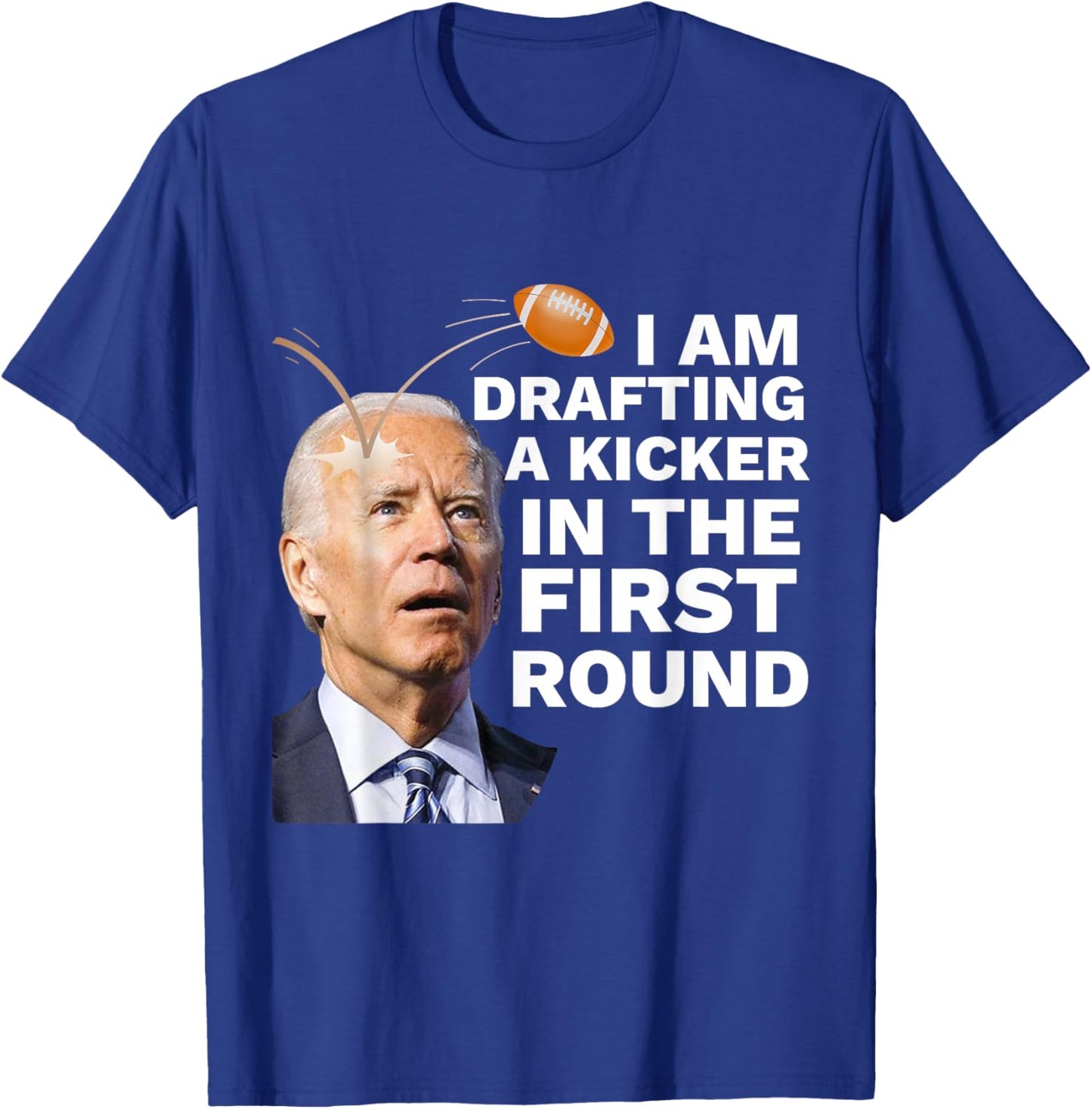 Confused Drafting Kicker Funny Fantasy Football Draft Party T-Shirt - T-Shirt | Royal