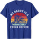 Kids My Daddys Is A Truck Driver Retro Trucker Son Daughter Cool T-Shirt - T-Shirt | Royal