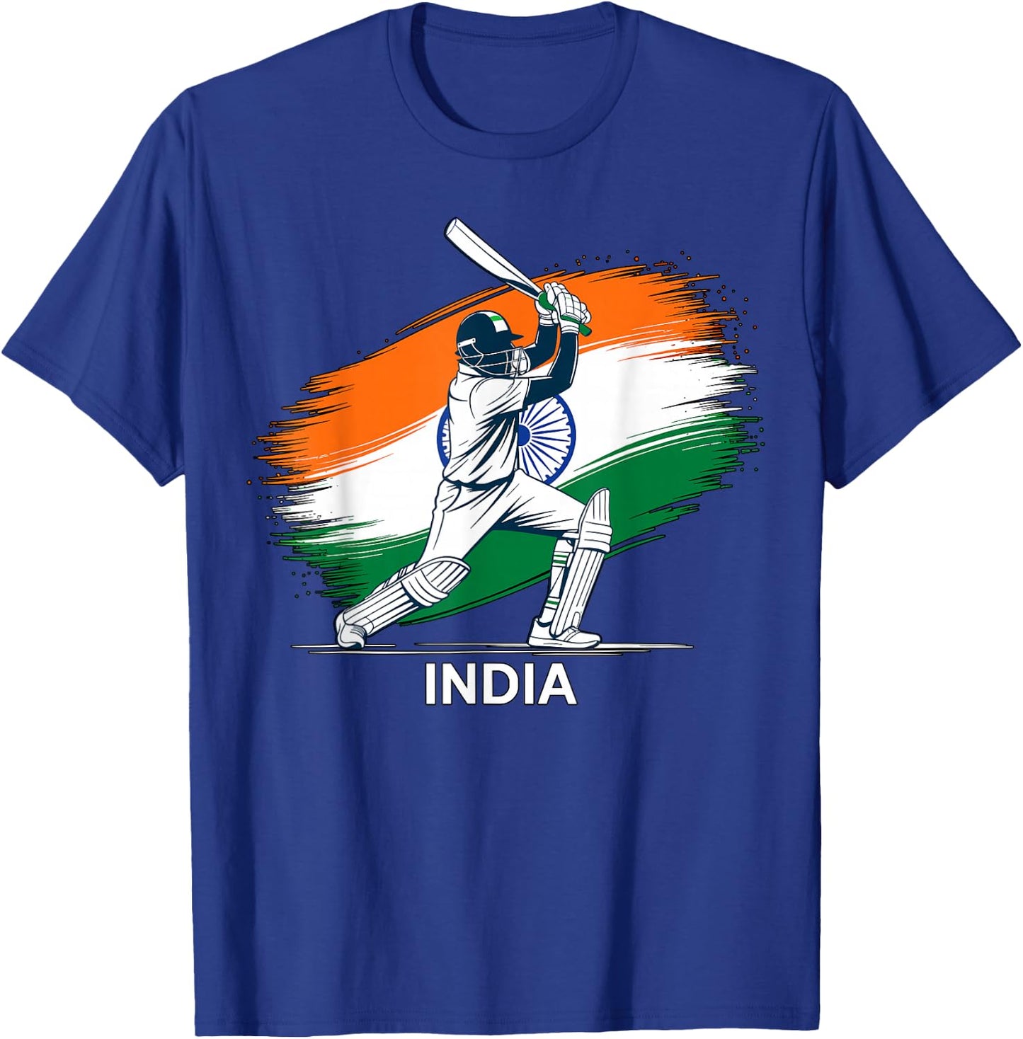 Indian Cricket with Flag T-Shirt - T-Shirt | Royal