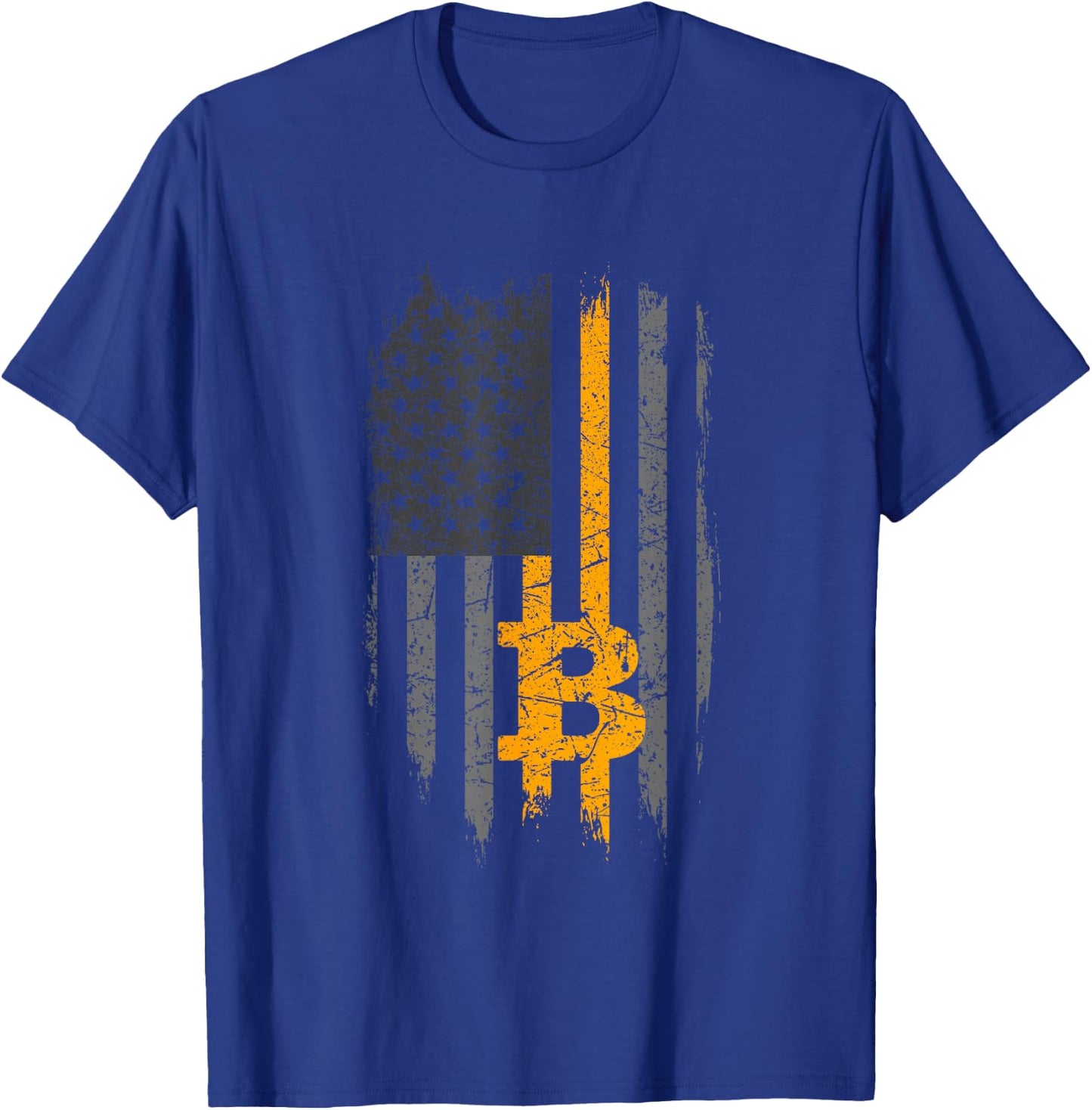 BTC Bitcoin American Flag Crypto Revolution Buy The Dip Small T-Shirt - T-Shirt | Royal