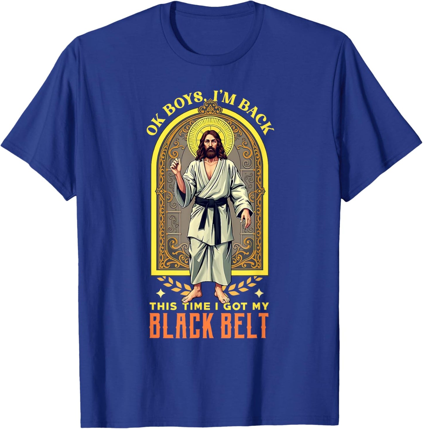 Jesus Black Belt | Jiu Jitsu Judo Karate MMA T-Shirt - T-Shirt | Royal