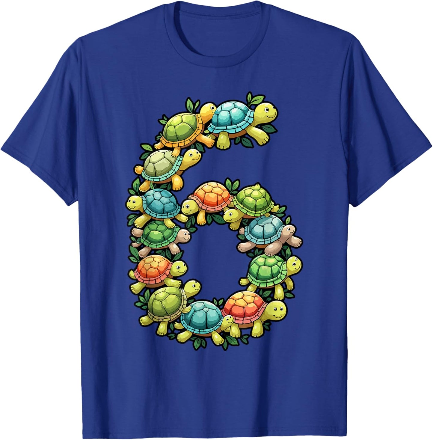 6th Birthday Sea Turtle Tortoise Theme Party 6 Year Old T-Shirt - T-Shirt | Royal